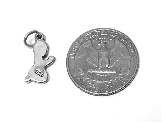 Praying Child Girl Charm Sterling Silver 18mm, Religious Charms, Praying Girl Charm - SP424 - BeadPrism