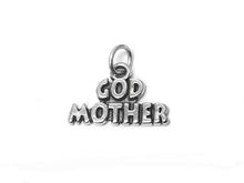 Load image into Gallery viewer, God Mother Charm Sterling Silver 13.5mm, Christian charms, God Mother charms - SP432 - BeadPrism
