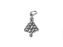 Load image into Gallery viewer, Flat Christmas Tree Charm Sterling Silver 22mm, Holiday Charm, Christmas Tree charm - SP433 - BeadPrism