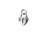 Lock Heart Charm Sterling Silver 9.5mm, valentine charms, love charms Lock Heart charms - SP437