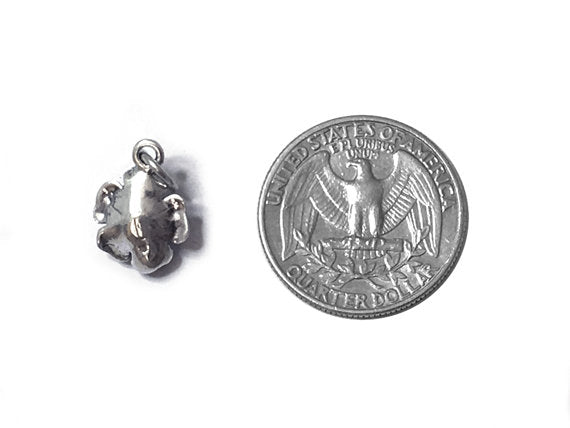 Rose Flower Charm Sterling Silver 21mm, Flower Charm, valentine charm, romantic, Rose charms - SP452 - BeadPrism