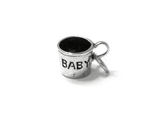 Load image into Gallery viewer, Baby Cup Charm Sterling Silver 15mm, Baby Cup Charms, mom charm, Baby Cup charm, baby charms - SP454 - BeadPrism