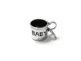 Baby Cup Charm Sterling Silver 15mm, Baby Cup Charms, mom charm, Baby Cup charm, baby charms - SP454 - BeadPrism