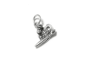 Painter Palette with Brush Charm Sterling Silver 13.5mm, Painter charms, Palette charms - SP459 - BeadPrism