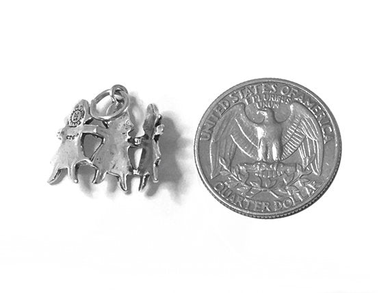 Paper Doll Cutouts Charm Sterling Silver 18.5mm, Origami Charms, Paper Doll Cutouts Charm - SP461 - BeadPrism