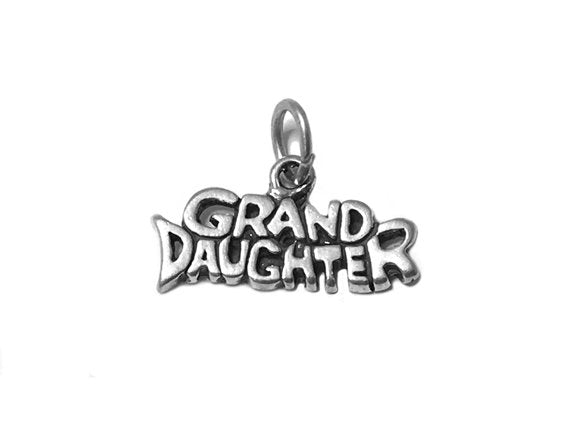 Grand Daughter Charm Sterling Silver 10.5mm, Family Charms, Love Charm, Granddaughter charms - SP466 - BeadPrism