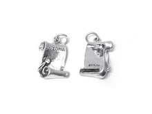 Load image into Gallery viewer, Unscrolled Diploma Charm Sterling Silver 17.5mm, Graduation Gift, Diploma charms - SP263 - BeadPrism