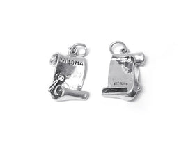 Unscrolled Diploma Charm Sterling Silver 17.5mm, Graduation Gift, Diploma charms - SP263 - BeadPrism