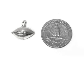 Half Football Charm Sterling Silver 15.5mm, Sports Charms, Half Football charms - SP260 - BeadPrism