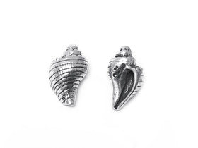 Conch Shell Charm Sterling Silver 17mm, Nautical charms, beach charms, Conch Shell charms SP265 - BeadPrism