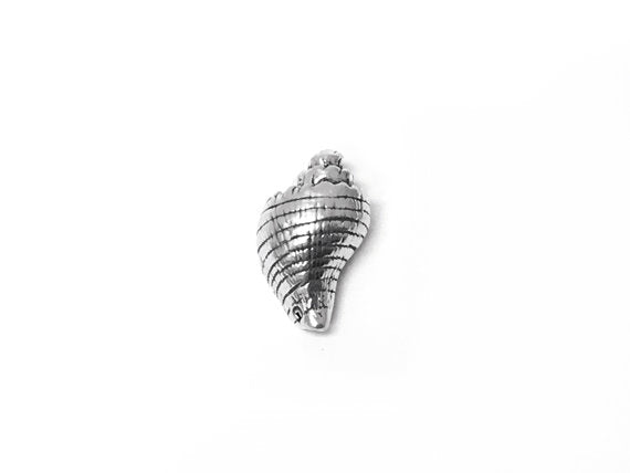 Conch Shell Charm Sterling Silver 17mm, Nautical charms, beach charms, Conch Shell charms SP265 - BeadPrism