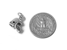 Load image into Gallery viewer, Football Helmet 3D Charm Sterling Silver 14mm, Sports Charms, Football Helmet charms - SP476 - BeadPrism