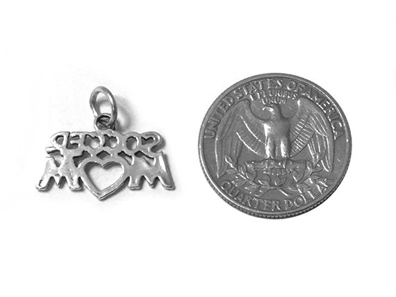 Soccer Mom Charm Sterling Silver 14mm, Soccer Charms, Team Mom Charm, Soccer Mom charm - SP478 - BeadPrism