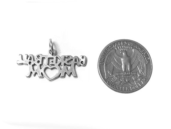 Basketball Mom Charm Sterling Silver 14.5mm, Team Mom Charms, Basketball Mom charms - SP479 - BeadPrism
