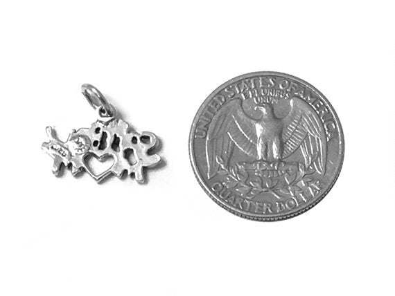 Softball Mom Charm 13mm, Sports Charms, Team Mom Charms, Sterling Silver Softball Mom charms - SP483 - BeadPrism