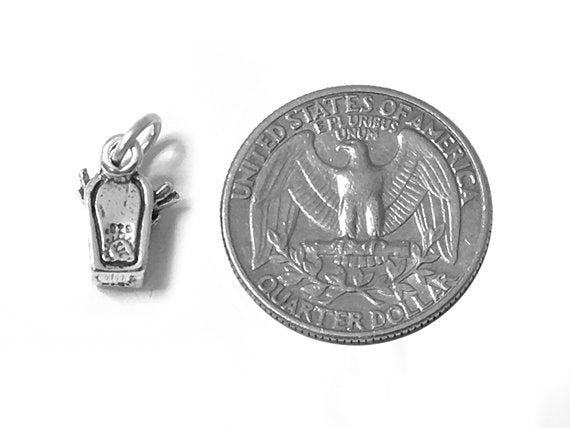 French Fries Charm Sterling Silver 13mm, Fast Food charms, Fries Charms, Snacks Charms - SP493 - BeadPrism