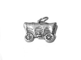 Covered Wagon Charm Sterling Silver 15.5mm, Western Charms, Cowboy Charms, Amish charms - SP498 - BeadPrism