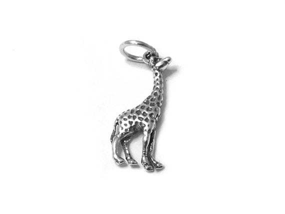 Giraffe Charm Sterling Silver 22.5mm, Animal Charms, Africa charm, Zoo Charm, Giraffe Charms - SP502 - BeadPrism
