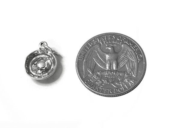 DAWG Bowl Charm Sterling Silver 14.5mm, Pet Charm, Animal Charm, Dog charm, DAWG Bowl charms - SP507 - BeadPrism