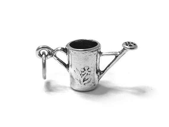 Watering Can Charm Sterling Silver 25mm, Garden Charms, Gardening Charm, Watering Can charms - SP510 - BeadPrism