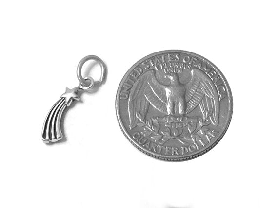 Shooting Star Charm Sterling Silver 17mm, Star Charms, Space charms, Shooting Star Charms - SP511 - BeadPrism