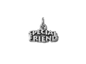 Special Friend Charm Sterling Silver 11mm, Friendship Charms, Special Friend charms - SP531 - BeadPrism