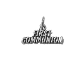 First Communion Charm Sterling Silver 10.5mm, Christian Charm, First Communion Charm - SP533 - BeadPrism
