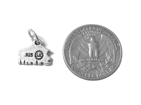 I Love to Swim Charm Sterling Silver 10.5mm, Love Charms, sports charm, I Love to Swim charm - SP534 - BeadPrism