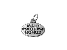 Maid Of Honor Charm Sterling Silver 14mm, Wedding Charms, Maid Charm, Maid Of Honor charm - SP539 - BeadPrism