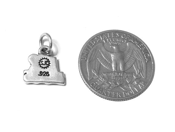 I Love Dogs Charm Sterling Silver 13mm, love Charm, Pet Charm, Dog charm, I Love Dogs charms - SP542 - BeadPrism