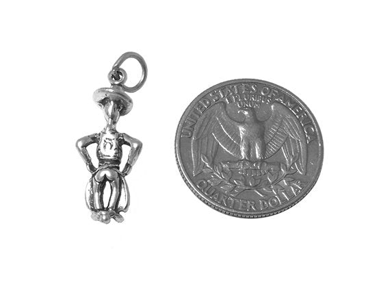 Cowboy Charm Sterling Silver 25mm, West Charm, Country Charm, Old West Charm, Cowboy charm - SP553 - BeadPrism