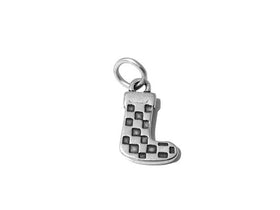 Christmas Stocking Charm Sterling Silver 17mm, Winter Charm, Christmas Stocking charm - SP578 - BeadPrism