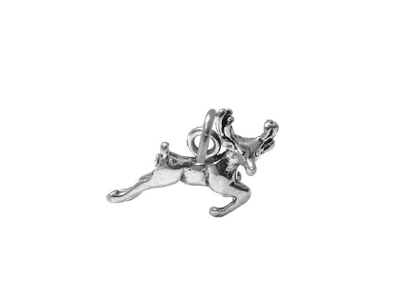Reindeer Charm Sterling Silver 14mm, Christmas Charms, Snow Charms, Reindeer charms - SP579 - BeadPrism