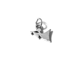 Angel Playing Trumpet Charm Sterling Silver 13mm, religious charms, Playing Angel Charms - SP581 - BeadPrism