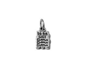 To Do List Charm Sterling Silver 13.5mm, Work Charm, Homework Charm, To Do List Charms - SP585 - BeadPrism