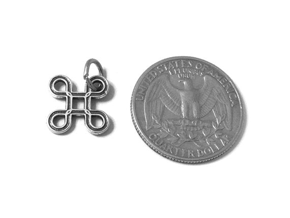 Celtic Charm Sterling silver 16mm, Celtic Charms, Irish Charms, silver Celtic Charms - SP589 - BeadPrism