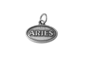 Aries Zodiac Charm Sterling Silver 14mm, Horoscope Charms, Aries Zodiac Pendants - SP604 - BeadPrism
