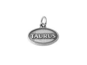 Taurus Zodiac Charm Sterling Silver 14mm, Horoscope Charms, Taurus Zodiac Pendants - SP605 - BeadPrism