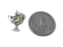 Load image into Gallery viewer, Margarita Glass Charm with Lt. Green Crystal Sterling Silver 18mm, Margarita Charms - SP618 - BeadPrism