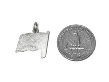 Load image into Gallery viewer, United States Flag Enameled Red, White and Blue Charm Sterling Silver 19mm, USA Flag charms - SP633 - BeadPrism