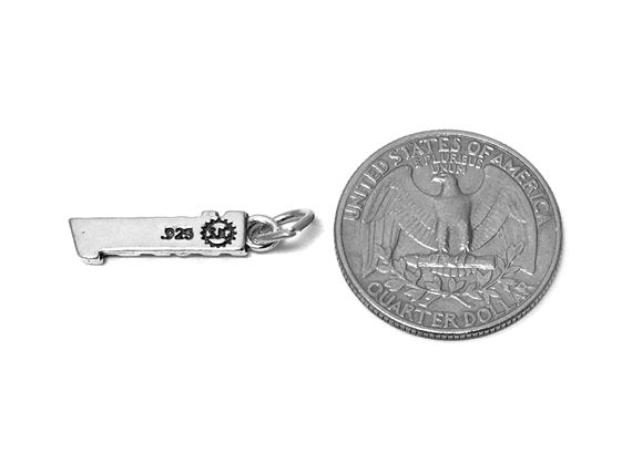 Navy Charm Sterling Silver 23mm, Military Charms, Patriotic Charms, Navy Pendants - SP636 - BeadPrism