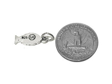 Load image into Gallery viewer, Jesus Fish Charm Sterling Silver 18.5mm, Christian Fish Charms, Jesus Fish charms - SP645 - BeadPrism
