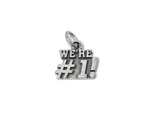Load image into Gallery viewer, Champion We're #1! Charm Sterling Silver 14mm, Winner Charm, Victory Charm, We're #1! charms - SP653 - BeadPrism