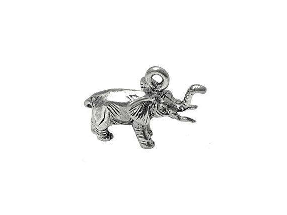 Elephant Charm Sterling Silver 12.5mm, Animal Charms, Safari, Nature charms, Elephant charms - SP655 - BeadPrism