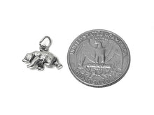 Load image into Gallery viewer, Bear Charm Sterling Silver 11mm, Animal Charms, Nature charms, Wild charms, Bear charms - SP658 - BeadPrism