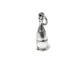 Wine Bottle Charm Sterling Silver 21mm, Bottle Charms, wine charms, Bartender Charms - SP687 - BeadPrism