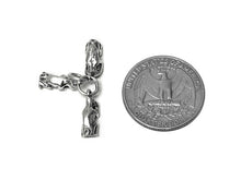 Load image into Gallery viewer, No Evil 3 monkey Charm Sterling Silver 14.5mm, 3 Piece, See Hear Speak No Evil Monkeys charm - SP694 - BeadPrism