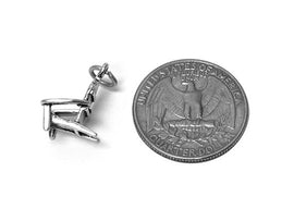 Adirondack Chair Charm Sterling Silver 17mm, Miniature Charm, Furniture Charms, Chair Charms - SP696 - BeadPrism