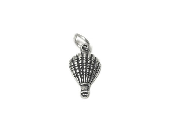 Hot Air Balloon Charm Sterling Silver 20mm, Balloon Charms, Flying Charm, Air Balloon charms - SP716 - BeadPrism