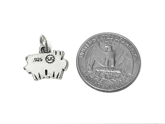 World's Greatest Mom Charm Sterling Silver 13.5mm, Mom Charm, Family Charm, Mothers Day Gift - SP717 - BeadPrism
